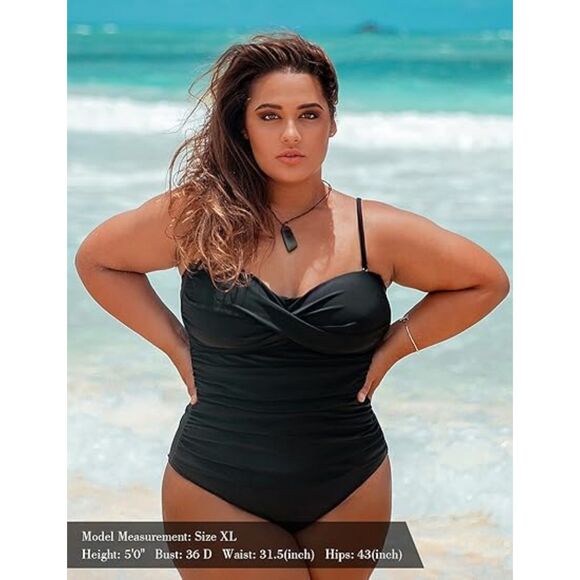 RELLECIGA Vintage Inspired Strapless Tummy Control 1pc Swimsuit Swimwear SZL:NWT - Picture 15 of 16